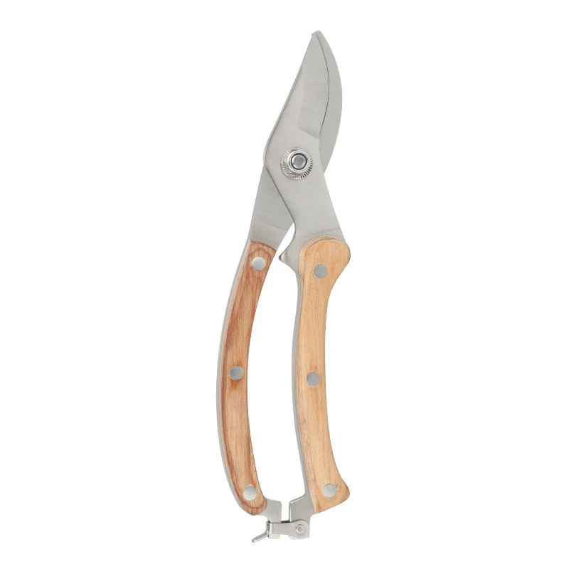 Multi-Functional Curved Garden Tools Pruning Shears Wood Grain Handle